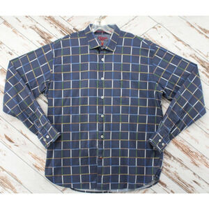 Luchiano Visconti Black Men's My Favorite Shirt XL Windowpane Plaid Button Down